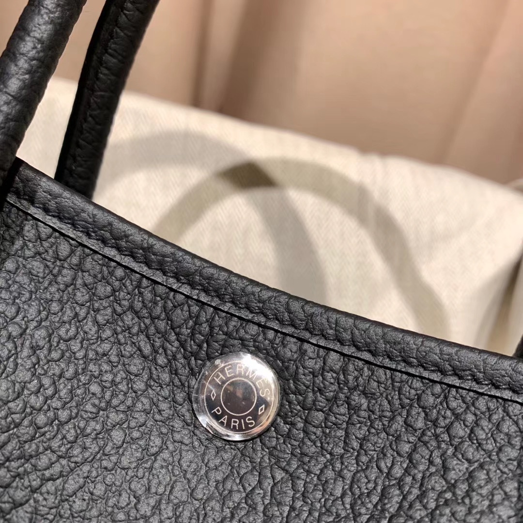 에르메스 가든파티30 블랙 은장 바쉬 컨트리